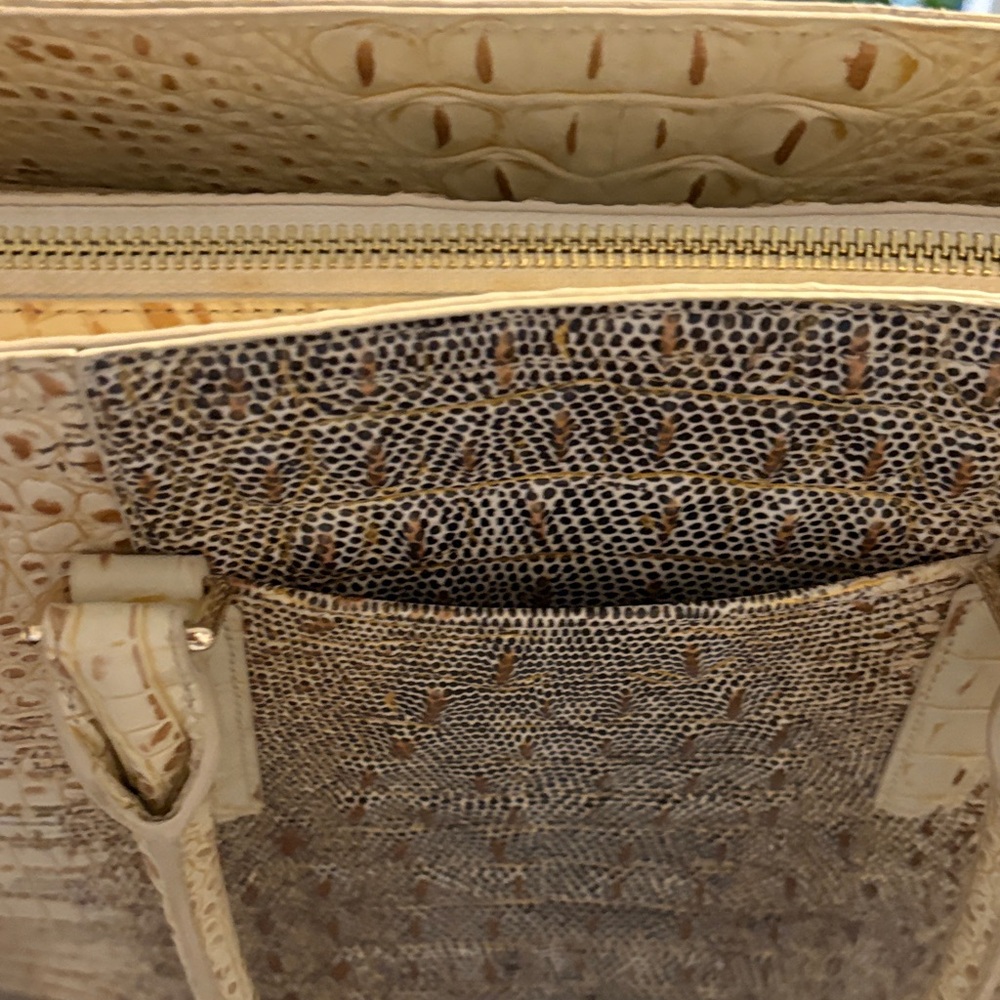 Brahmin Cream and Gold Satchel - Picture 3 of 6